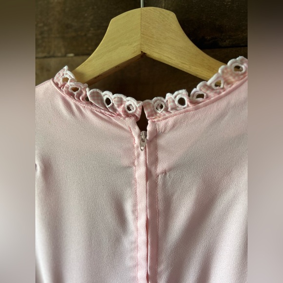 Vintage 60s Pink Daisy Mod Maxi Dress | Cottagecore Prairie Gown - Picture 10 of 13